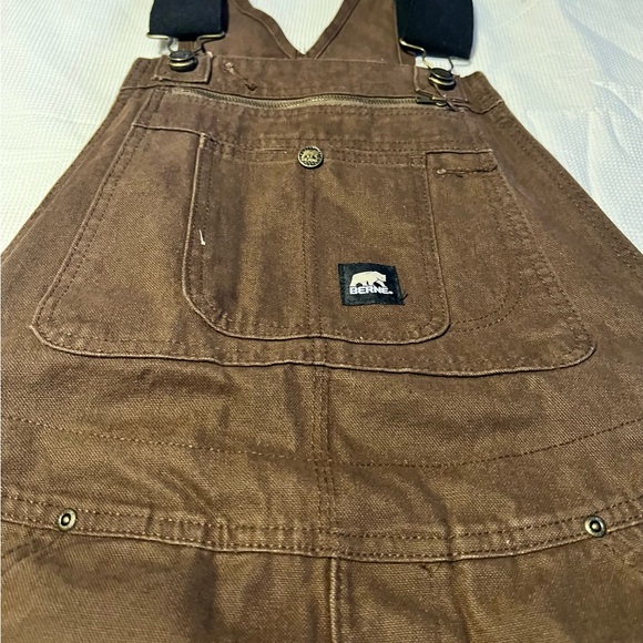 Men's Brown Cargo Overalls with Adjustable Straps 34x32 - Picture 2 of 16